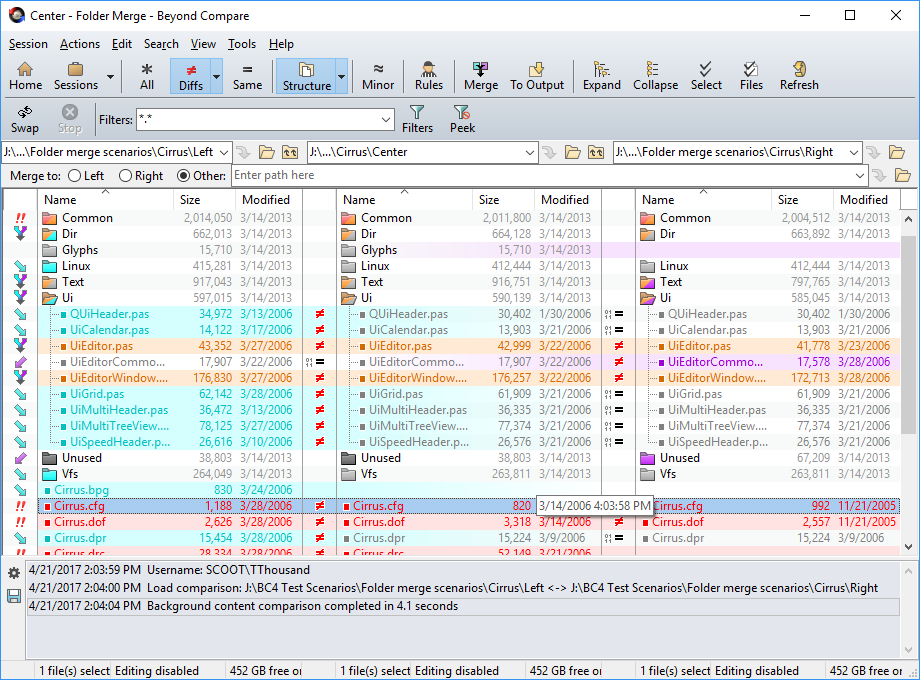 Compare beyond folder review file comparison app two windows